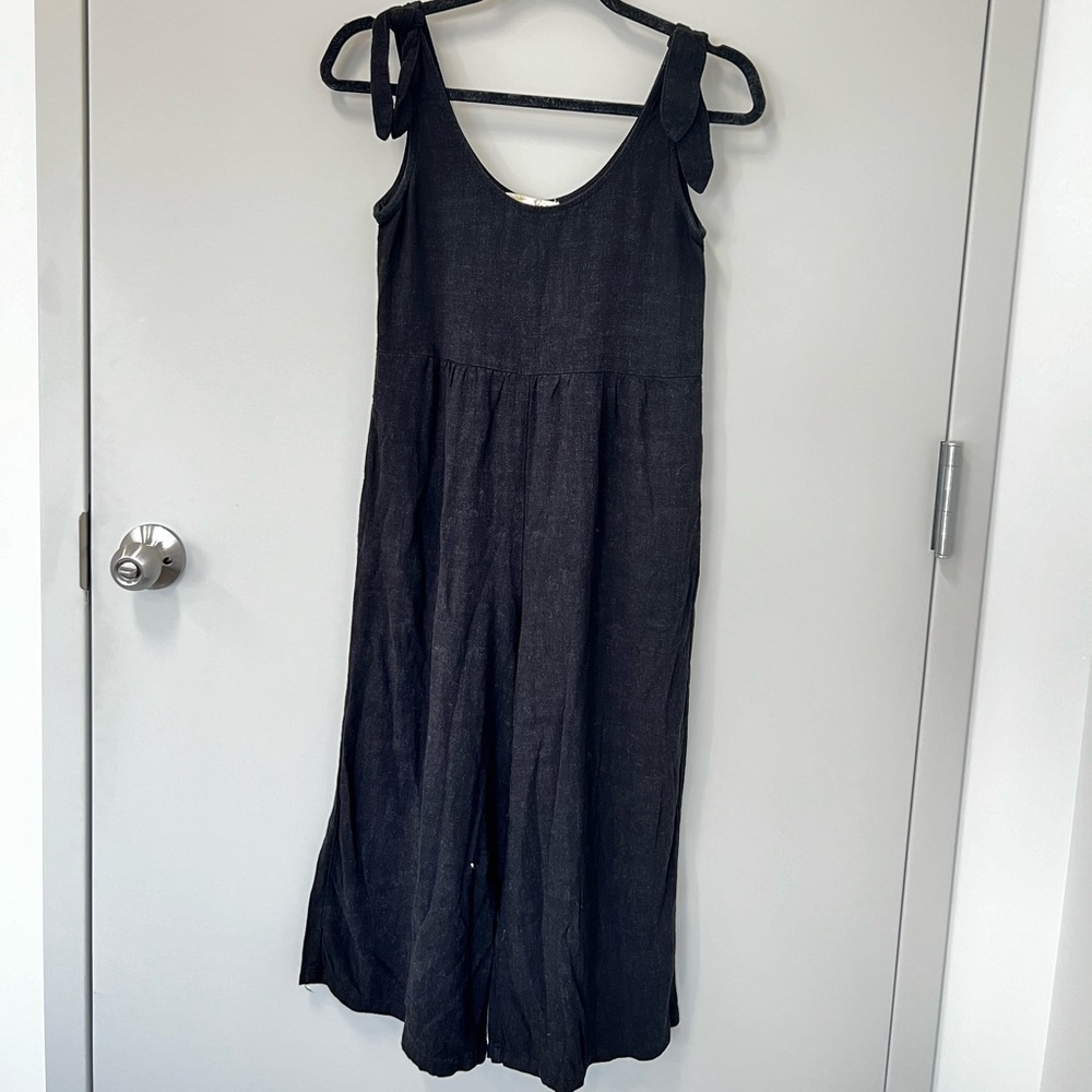 Rewind | Washed Black Wide Leg Jumpsuit